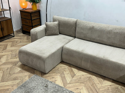 !Showroommodel! Licht Bruine Ribstof U Zetel