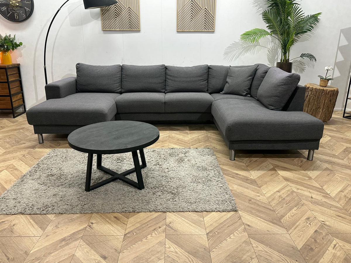 Antraciet U Zetel ~ Losse Rugkussens Met Afneembare Hoezen