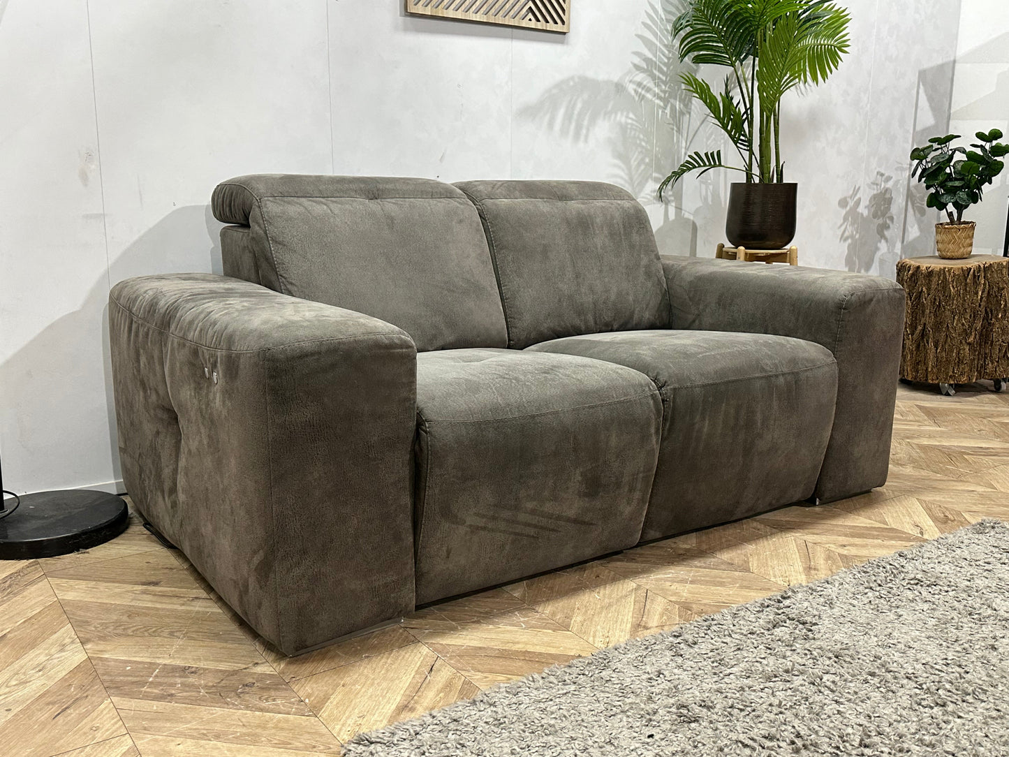 Antraciet Suède Stoffen 2.5-Zits Zetel ~ Relaxfunctie