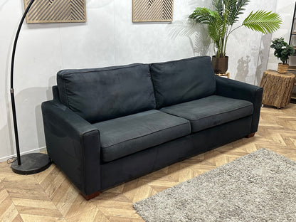 Zwarte Velvet 2.5-Zits Zetel ~ Losse Kussens Met Afneembare Hoezen