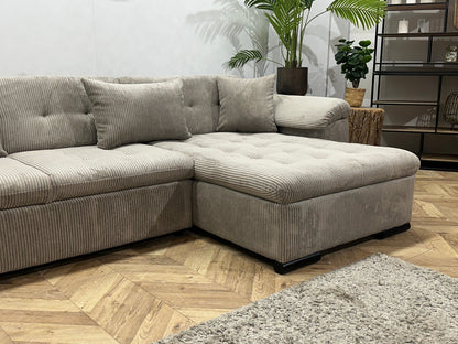 !Showroommodel! Licht Bruine Ribstof U Zetel