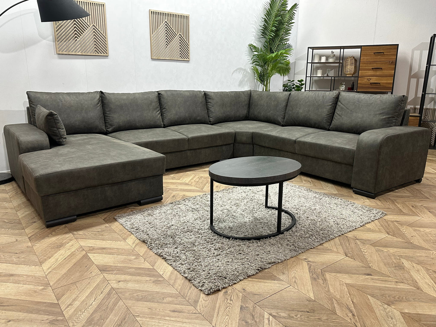 !Showroommodel! Antraciet Suède Stoffen U Zetel