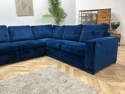Blauwe Velvet U Zetel ~ Meerdere Opstellingen