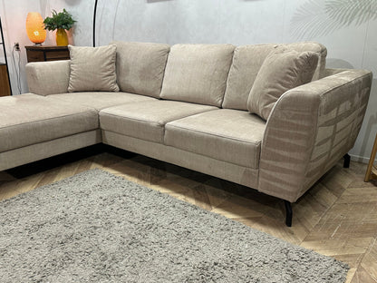 Beige Velvet Hoekzetel ~ Nieuwstaat