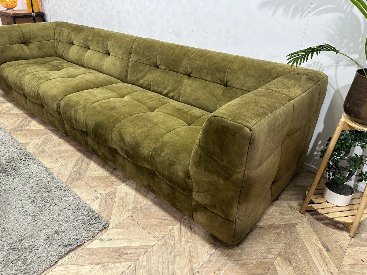 Lanterfant Mosgroene Velvet 3-Zits Zetel