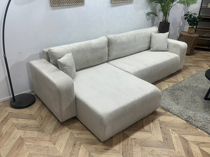 !Showroommodel! Witte Ribstof Hoekzetel