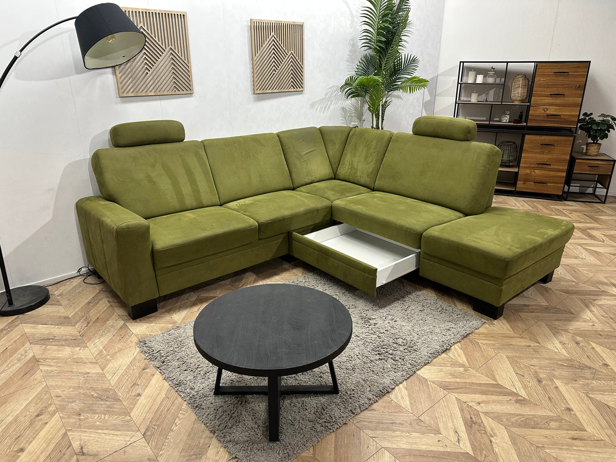 Groene Suède Stoffen Hoekzetel ~ Opbergfunctie
