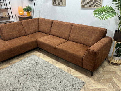 Cognac Bruine Velvet Hoekzetel ~ Vaste Kussens