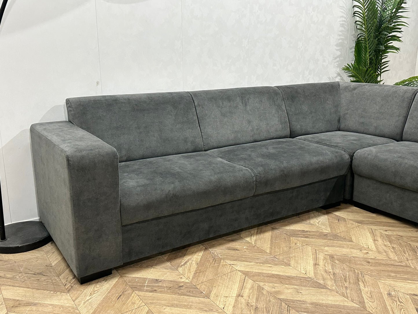 !Showroommodel! Antraciet Velvet Hoekzetel