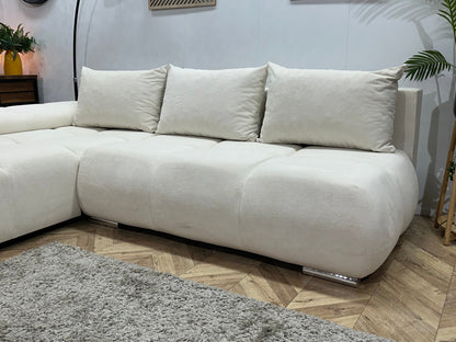!Showroommodel! Witte Velvet Hoekzetel