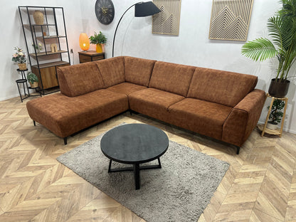 Cognac Bruine Velvet Hoekzetel ~ Vaste Kussens