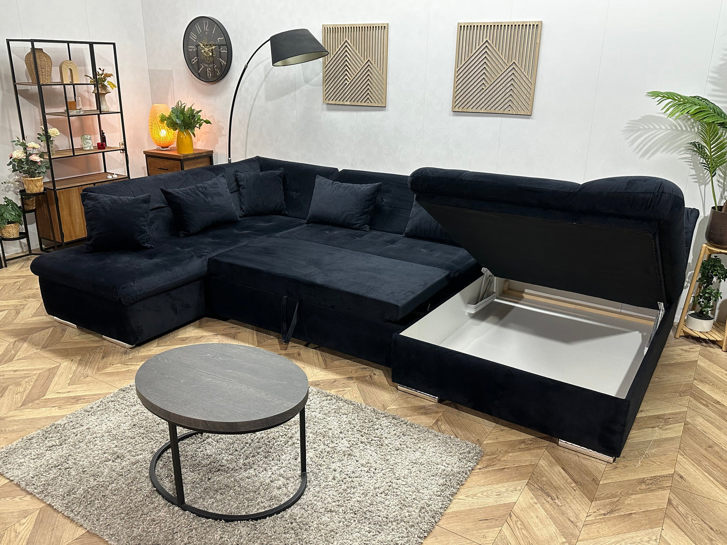 !Showroommodel! Zwarte Velvet U Zetel