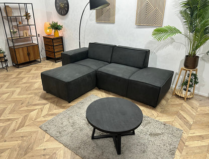 !Showroommodel! Antraciet Suède Stoffen Design Zetel
