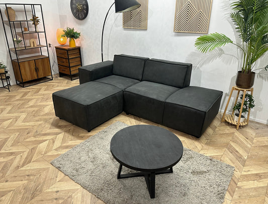 !Showroommodel! Antraciet Suède Stoffen Design Zetel