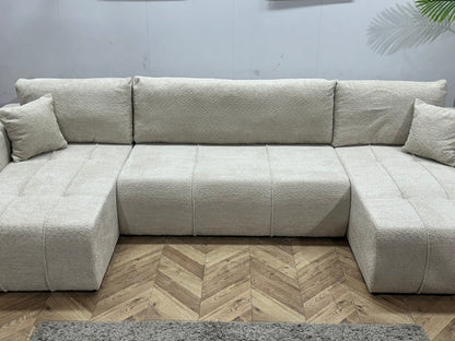 !Showroommodel! Witte Bouclé Stoffen U Zetel