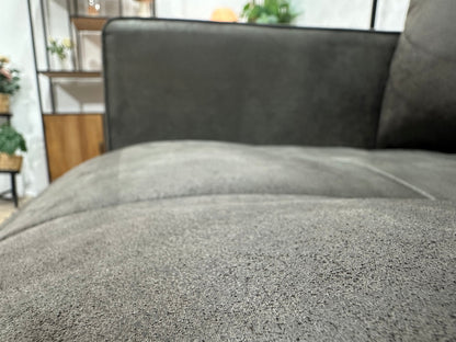 Be Pure Antraciet Suede Stoffen 2.5-Zits Zetel Inc Hocker ~ Losse Kussens Met Afneembare Hoezen