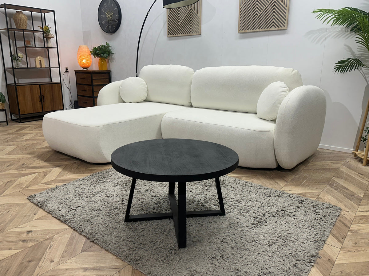 !Showroommodel! Witte Velvet Hoekzetel ~ Slaapfunctie