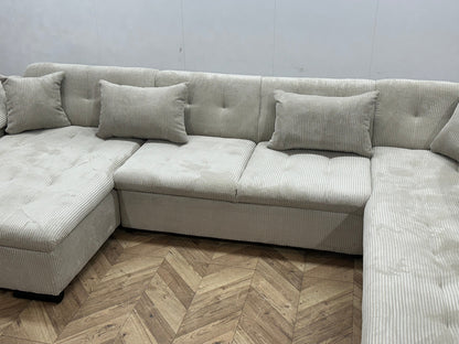 !Showroommodel! Witte/Crème Ribstof U Zetel