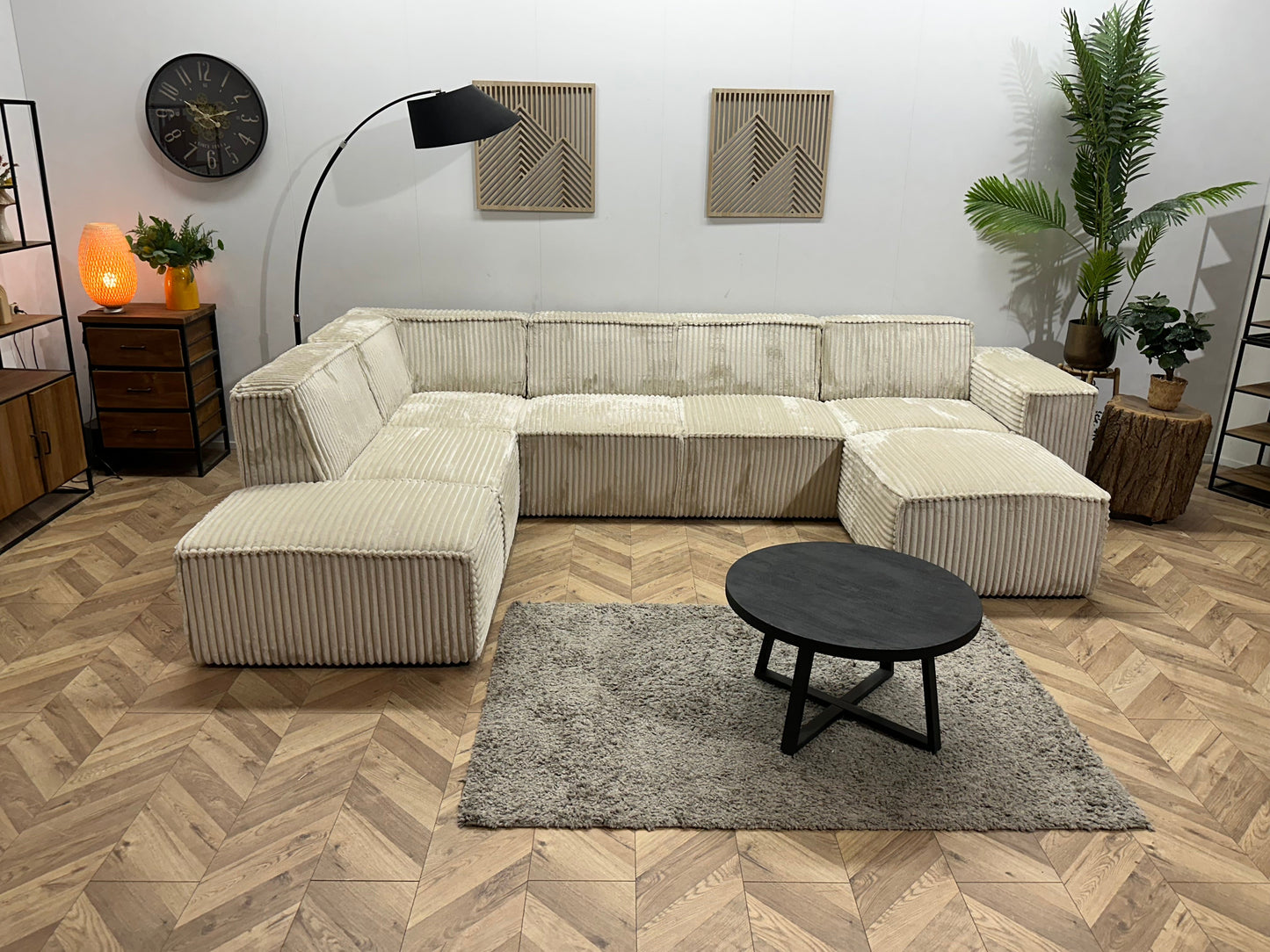 !Showroomodel! Witte Ribstof U Zetel
