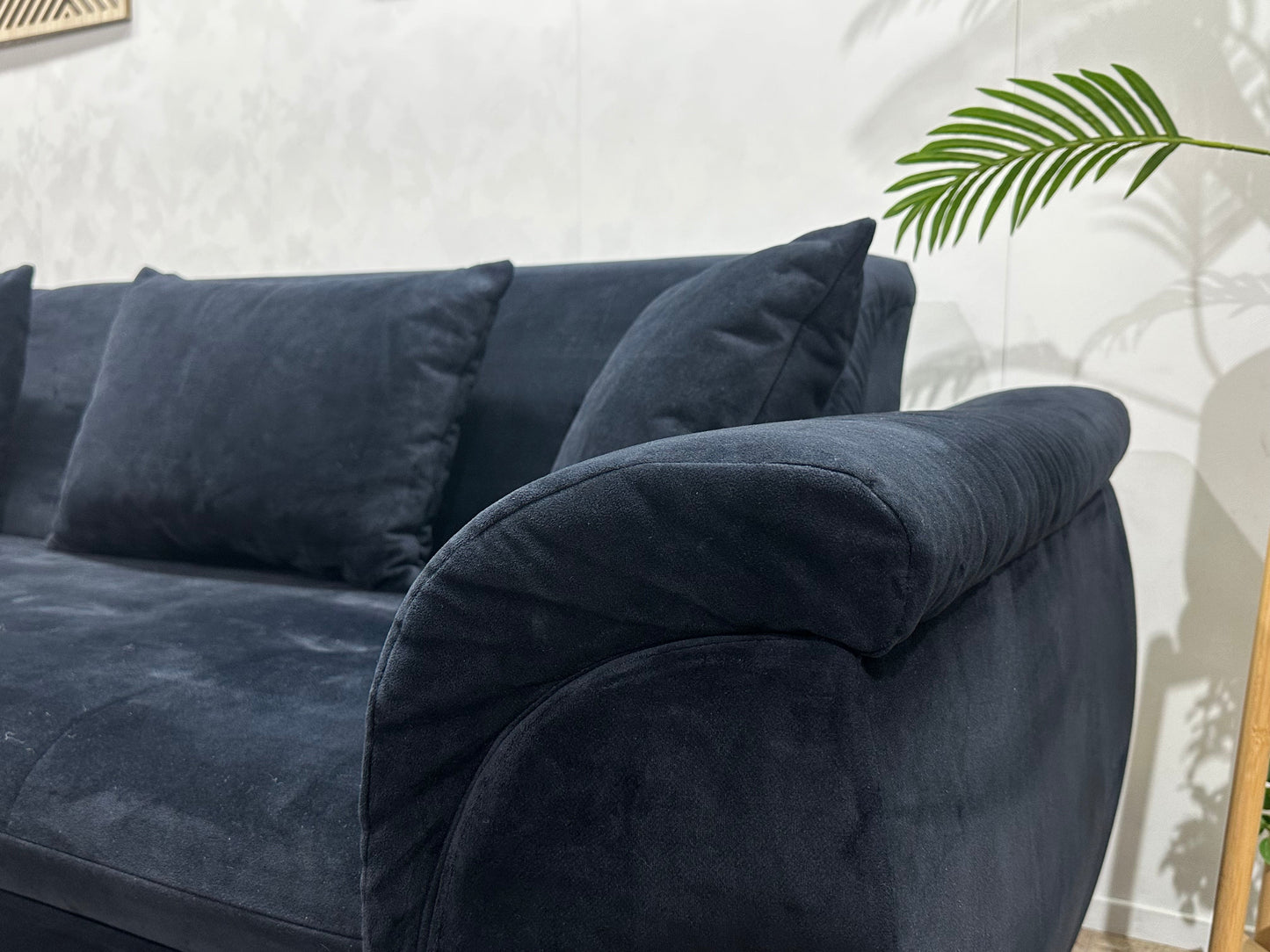 !Showroommodel! Zwarte Velvet Hoekzetel ~ Slaapfunctie
