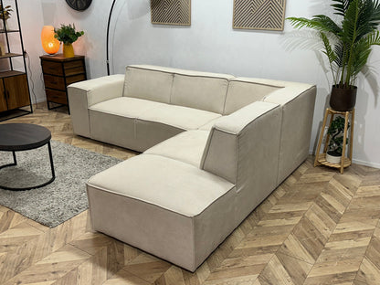!Showroommodel! Crème Suède Stoffen Hoekzetel