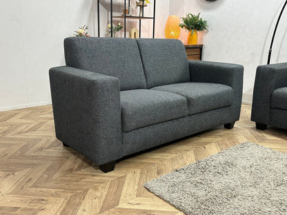 Antraciet/Grijze Zetels Set Inc Hocker ~ Vaste Kussens