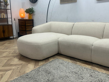 !Showroommodel! Crème Chenille Stoffen Hoekzetel