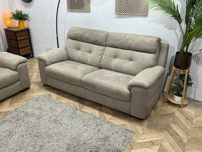 Goossens Grijze Suède Stoffen Zetels Set ~ Vaste Kussens