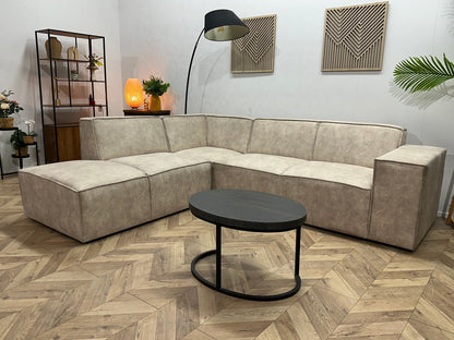 !Showroommodel! Crème Suède Stoffen Hoekzetel