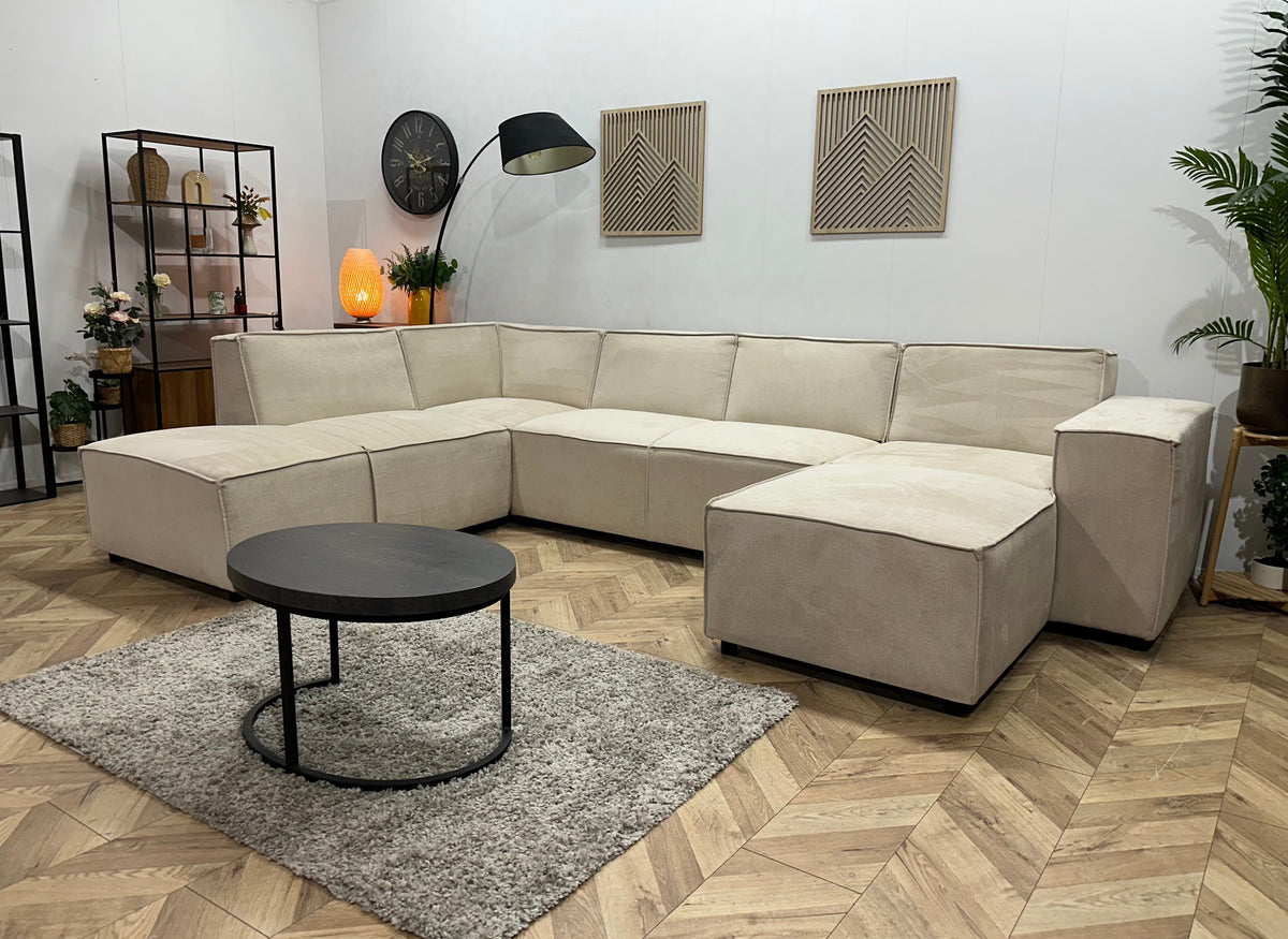 !Showroommodel! Crème Suède Stoffen U Zetel
