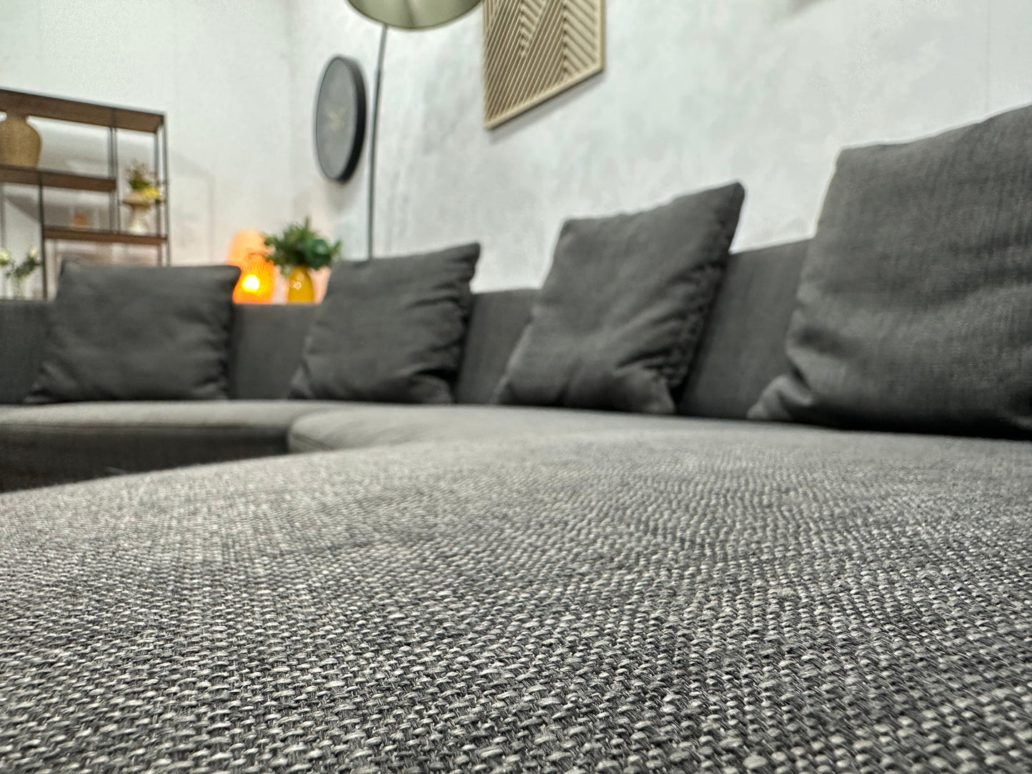 Lamonta Antraciet Design U Zetel Inc Hocker ~ Losse Rugkussens Met Afneembare Hoezen