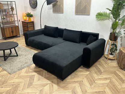 !Showroommodel! Zwarte Velvet Hoekzetel