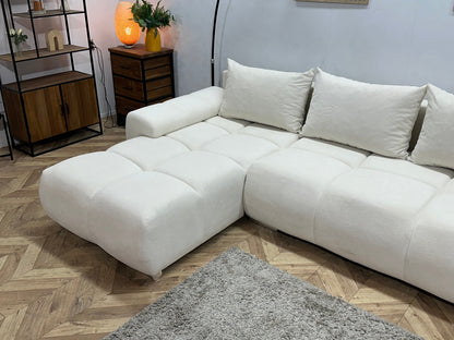 !Showroommodel! Witte Velvet Hoekzetel