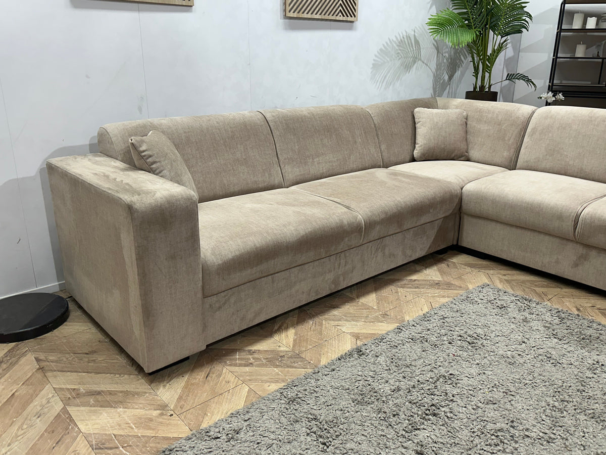 !Showroommodel! Crème/Beige Velvet Hoekzetel