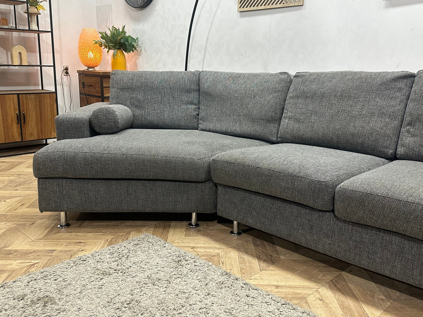 Antraciet Design Hoekzetel ~ Losse Kussens Met Afneembare Hoezen