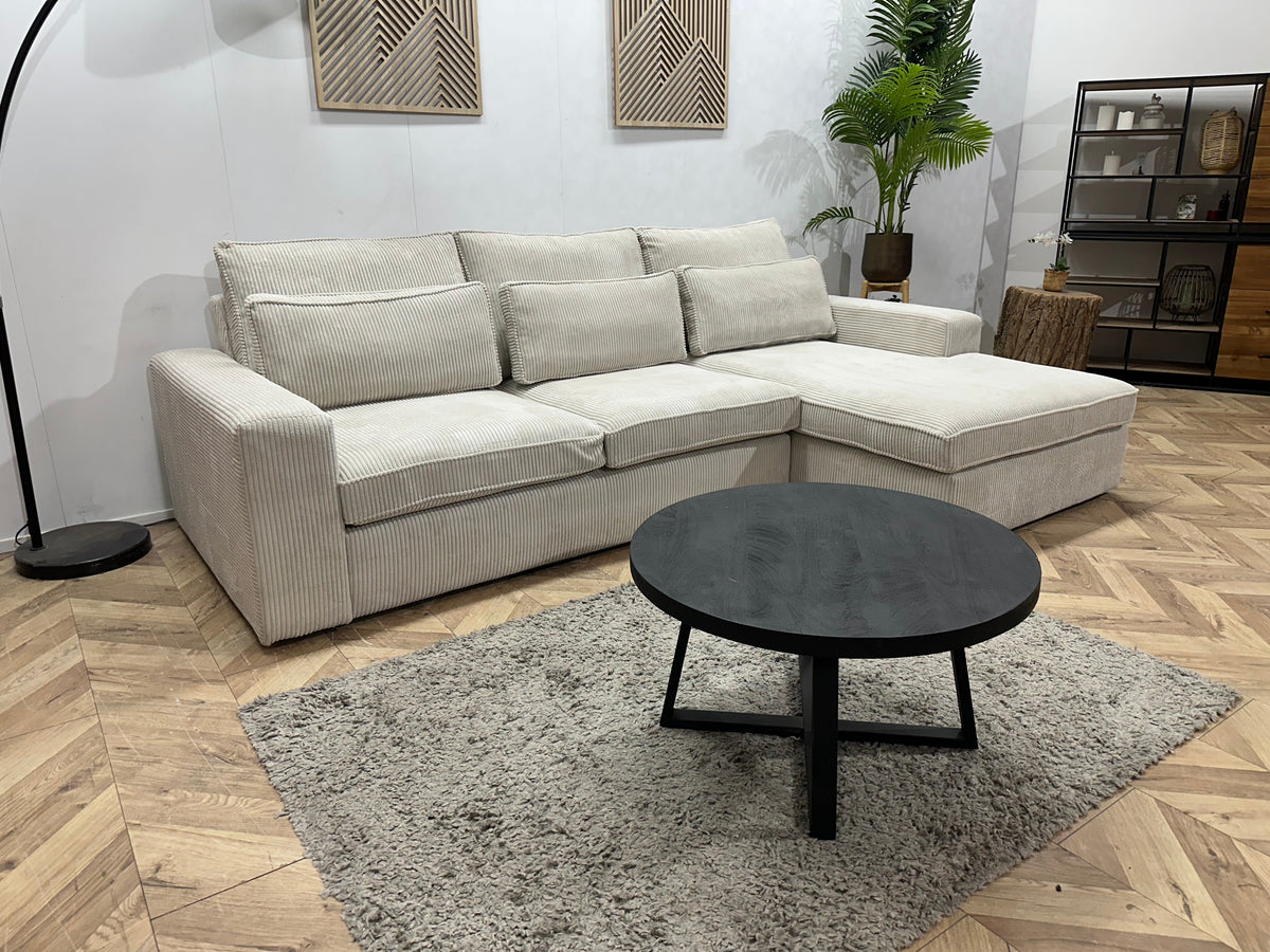 !Showroommodel! Witte Ribstof Hoekzetel