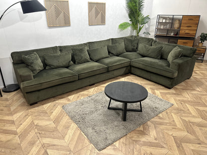 Groene Velvet Ruime Hoekzetel ~ Losse Kussens Met Afneembare Hoezen