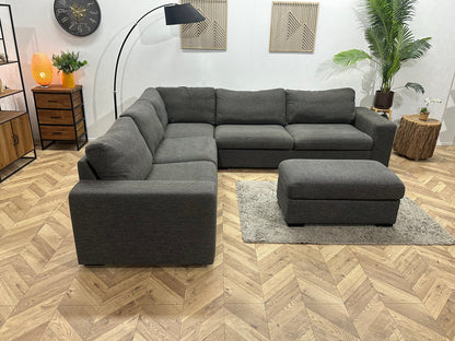 Antraciet Hoekzetel Inc Hocker ~ Losse Kussens Met Afneembare Hoezen