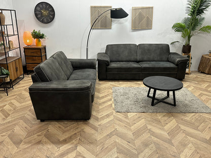 Antraciet Suède Stoffen Zetels Set ~ Vaste Kussens