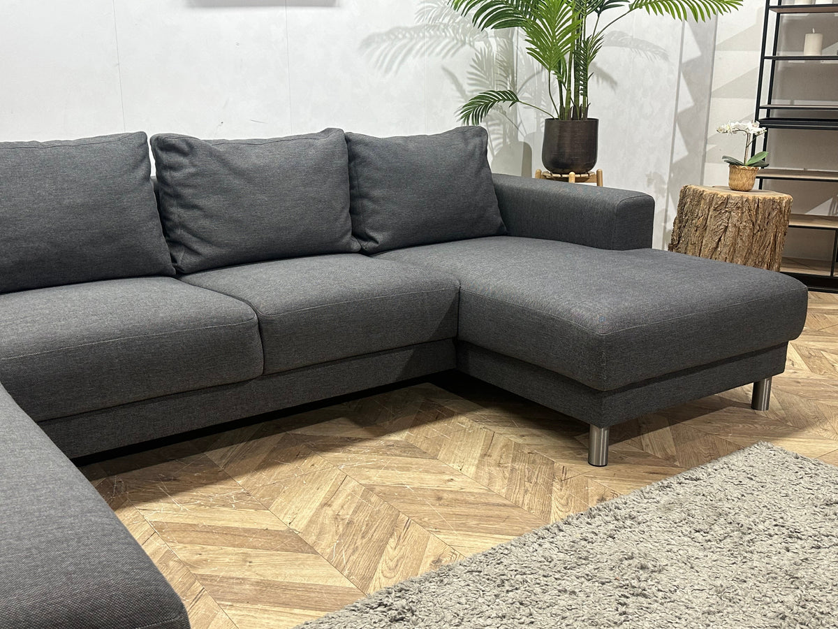 Antraciet U Zetel ~ Losse Rugkussens Met Afneembare Hoezen