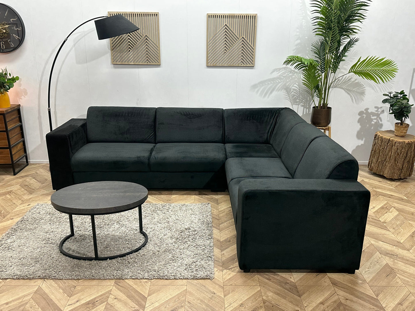 !Showroommodel! Zwarte Velvet Hoekzetel