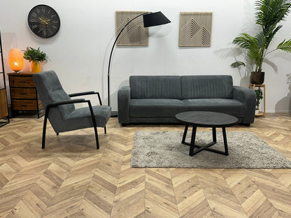 Grijze Suède Stoffen Zetels Set ~ Vaste Kussens