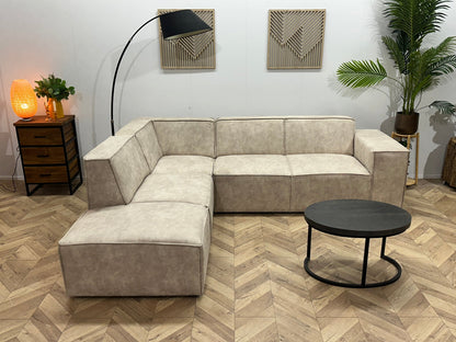 !Showroommodel! Crème Suède Stoffen Hoekzetel