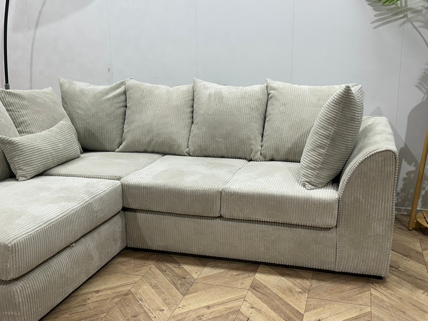 !Showroommodel! Witte/Crème Ribstof Hoekzetel