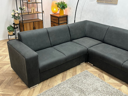 !Showroommodel! Antraciet Leather Look Hoekzetel