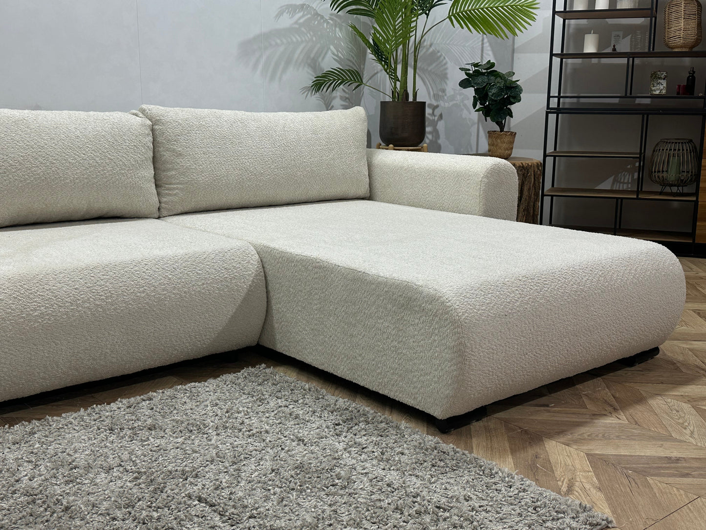 !Showroommodel! Witte Bouclé Hoekzetel