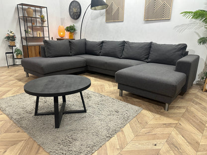 Antraciet U Zetel ~ Losse Rugkussens Met Afneembare Hoezen