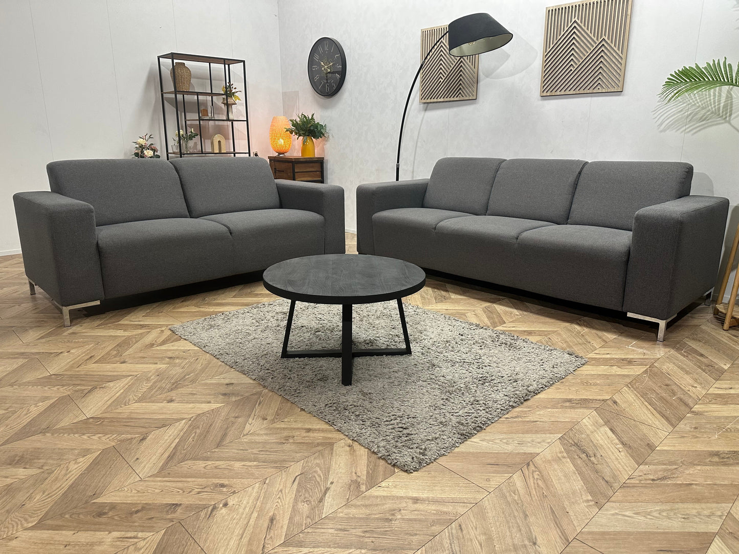 Antraciet Zetels Set ~ Vaste Kussens