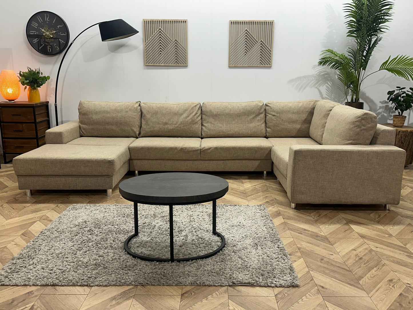 Beige U Zetel ~ Losse Kussens Met Afneembare Hoezen