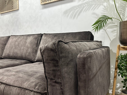 Antraciet Velvet Hoekzetel ~ Losse Kussens Met Afneembare Hoezen
